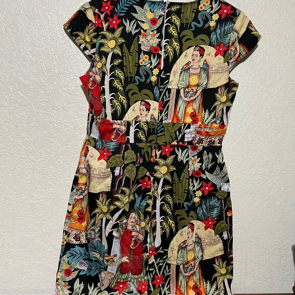 Floral and Figure Print Dress